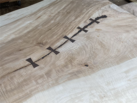 栃無垢一枚板のこたつ座卓