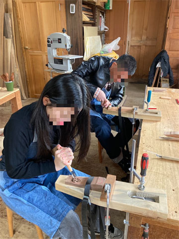 木工体験 スプーン作り