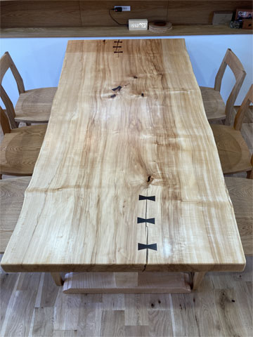 栃無垢一枚板ダイニングテーブルセット